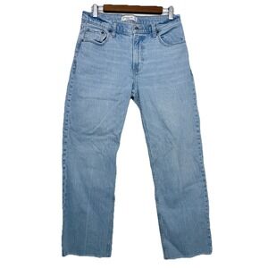 Abercrombie Fitch The Baggy Low Rise Jeans Women Size 27x30 Raw Hem